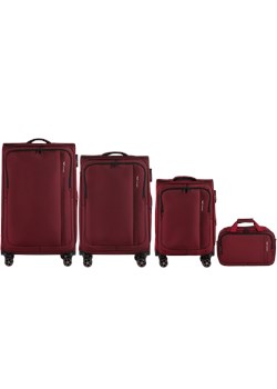 Zestaw 3 walizek AVOCENT + torba podręczna Wings RED / BLACK ze sklepu WINGS w kategorii Walizki - zdjęcie 173790852