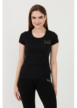EA7 Czarny t-shirt, Wybierz rozmiar XL ze sklepu outfit.pl w kategorii Bluzki damskie - zdjęcie 173791724