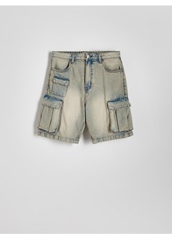 Reserved - Jeansowe szorty cargo - musztardowy ze sklepu Reserved w kategorii Spodenki męskie - zdjęcie 173791871