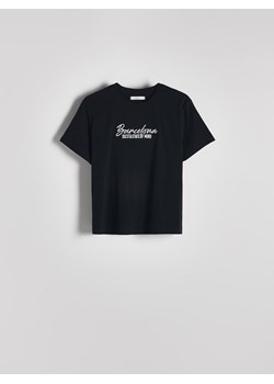 Reserved - T-shirt z haftem - czarny ze sklepu Reserved w kategorii Bluzki damskie - zdjęcie 173791874