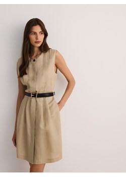 Reserved - Sukienka z lyocellu i lnu - beżowy ze sklepu Reserved w kategorii Sukienki - zdjęcie 173791974