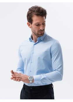 Koszula męska z długim rękawem - błękitna K593 ze sklepu ombre w kategorii Koszule męskie - zdjęcie 173793962