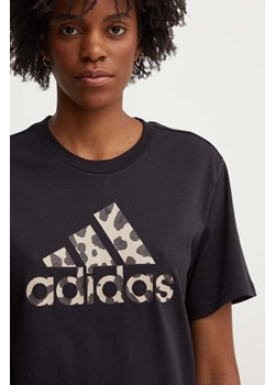 adidas t-shirt bawełniany damski kolor czarny IW5174 ze sklepu ANSWEAR.com w kategorii Bluzki damskie - zdjęcie 173795293