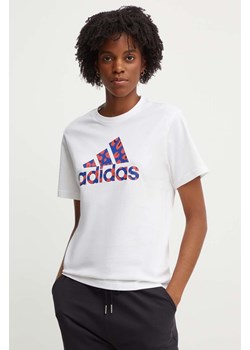 adidas t-shirt bawełniany damski kolor biały IY3435 ze sklepu ANSWEAR.com w kategorii Bluzki damskie - zdjęcie 173795312