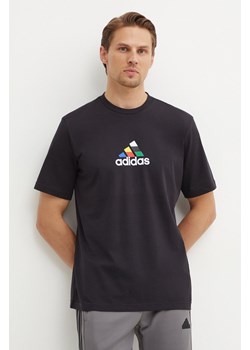 adidas t-shirt bawełniany Tiro męski kolor czarny z nadrukiem IW2672 ze sklepu ANSWEAR.com w kategorii T-shirty męskie - zdjęcie 173795372