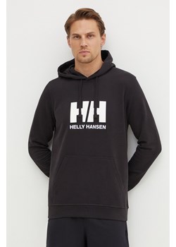 Helly Hansen bluza bawełniana HH LOGO HOODIE męska kolor czarny z kapturem z aplikacją 33977 ze sklepu ANSWEAR.com w kategorii Bluzy męskie - zdjęcie 173795413