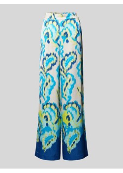 Spodnie materiałowe z szeroką nogawką i elastycznym pasem ze sklepu Peek&Cloppenburg  w kategorii Spodnie damskie - zdjęcie 173796680