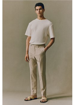 H & M - Spodnie garniturowe Slim Fit - Beżowy ze sklepu H&M w kategorii Spodnie męskie - zdjęcie 173796700