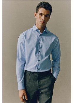 H & M - Koszula z bawełny premium Slim Fit - Niebieski ze sklepu H&M w kategorii Koszule męskie - zdjęcie 173796812