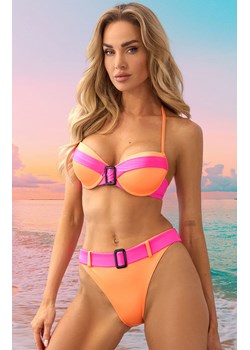 Dwuczęściowy kostium kąpielowy w neonowych kolorach Minori, Kolor pomarańczowo-różowy, Rozmiar L, LivCo Corsetti Fashion ze sklepu Primodo w kategorii Stroje kąpielowe - zdjęcie 173797463