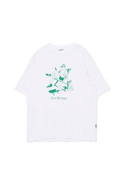 Cropp - Biała koszulka z nadrukiem - biały ze sklepu Cropp w kategorii T-shirty męskie - zdjęcie 173799224
