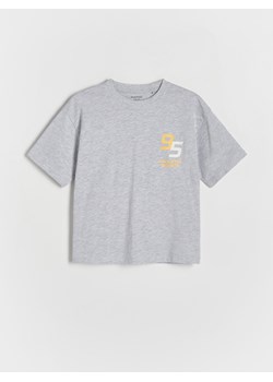 Reserved - T-shirt oversize z nadrukiem - jasnoszary ze sklepu Reserved w kategorii T-shirty chłopięce - zdjęcie 173800304