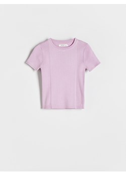 Reserved - T-shirt w prążek - lawendowy ze sklepu Reserved w kategorii Bluzki dziewczęce - zdjęcie 173800343