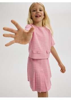 Reserved - Tweedowa bluzka - różowy ze sklepu Reserved w kategorii Bluzki dziewczęce - zdjęcie 173800364