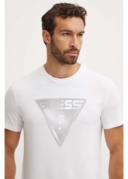 Guess t-shirt bawełniany FURIO męski kolor biały z nadrukiem Z4YI12.I3Z14 ze sklepu ANSWEAR.com w kategorii T-shirty męskie - zdjęcie 173800722