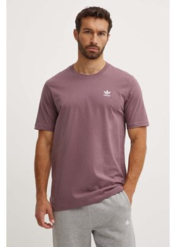 adidas Originals t-shirt bawełniany męski kolor fioletowy gładki IZ2104 ze sklepu ANSWEAR.com w kategorii T-shirty męskie - zdjęcie 173800793