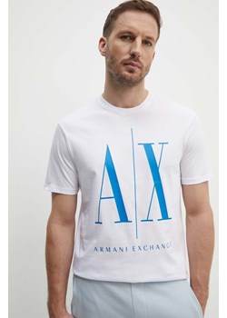 Armani Exchange t-shirt bawełniany kolor biały z nadrukiem ze sklepu ANSWEAR.com w kategorii T-shirty męskie - zdjęcie 173800821