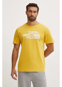 The North Face t-shirt bawełniany męski kolor żółty z nadrukiem NF0A87NXQOA1 ze sklepu ANSWEAR.com w kategorii T-shirty męskie - zdjęcie 173800891