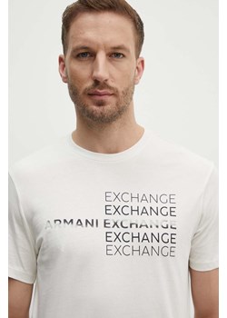 Armani Exchange t-shirt bawełniany męski kolor beżowy z nadrukiem 3DZTAC ZJ9TZ ze sklepu ANSWEAR.com w kategorii T-shirty męskie - zdjęcie 173800900