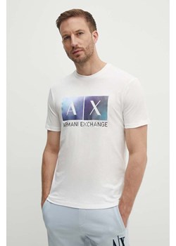 Armani Exchange t-shirt bawełniany męski kolor beżowy z nadrukiem 3DZTJB ZJBYZ ze sklepu ANSWEAR.com w kategorii T-shirty męskie - zdjęcie 173800910