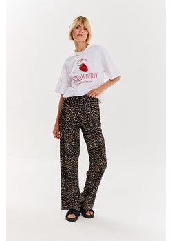 Szerokie spodnie Leopard XS ze sklepu NAOKO w kategorii Spodnie damskie - zdjęcie 173801541