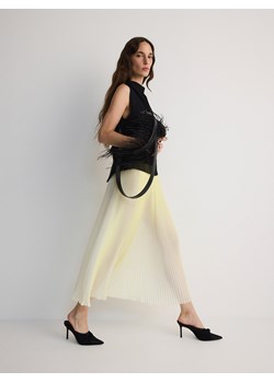 Reserved - Plisowana spódnica midi z szyfonu - jasnożółty ze sklepu Reserved w kategorii Spódnice - zdjęcie 173801882
