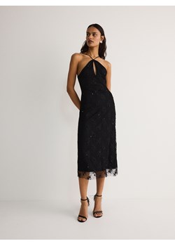 Reserved - Koronkowa sukienka midi - czarny ze sklepu Reserved w kategorii Sukienki - zdjęcie 173801951