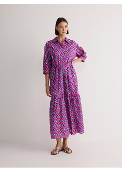 Reserved - Wzorzysta sukienka maxi - fuksja ze sklepu Reserved w kategorii Sukienki - zdjęcie 173802033
