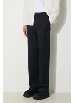 Wood Wood spodnie Silas Classic męskie kolor granatowy proste 10001601.5252 ze sklepu PRM w kategorii Spodnie męskie - zdjęcie 173802864