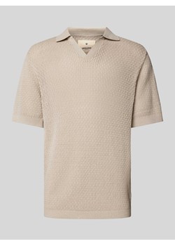 Koszulka polo z ażurowym wzorem model ‘PAULIN’ ze sklepu Peek&Cloppenburg  w kategorii T-shirty męskie - zdjęcie 173802922