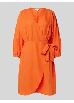 Sukienka lniana o długości do kolan w kopertowym stylu model ‘Mirilla’ ze sklepu Peek&Cloppenburg  w kategorii Sukienki - zdjęcie 173803034
