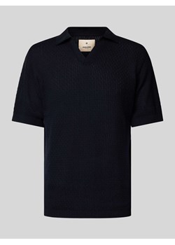 Koszulka polo z ażurowym wzorem model ‘PAULIN’ ze sklepu Peek&Cloppenburg  w kategorii T-shirty męskie - zdjęcie 173803050