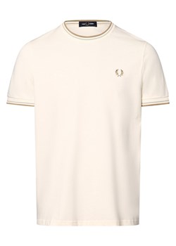 Fred Perry T-shirt męski Mężczyźni Bawełna écru jednolity ze sklepu vangraaf w kategorii T-shirty męskie - zdjęcie 173803900