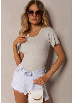 Jasnoszary Bawełniany T-shirt o Klasycznym Kroju Talvia ze sklepu Renee odzież w kategorii Bluzki damskie - zdjęcie 173805513