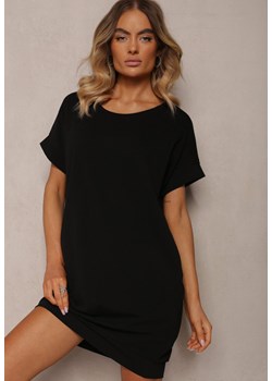 Czarna T-shirtowa Sukienka Pudełkowa z Elastycznej Bawełny Ellensa ze sklepu Renee odzież w kategorii Sukienki - zdjęcie 173806133