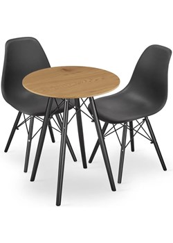 Komplet Okrągły Stół 60 Cm Dąb Z 2 Krzesłami E6-M84 - id: 31550 - marki Elior - 173806343 Komplet Okrągły Stół 60 Cm Dąb Z 2 Krzesłami E6-M84 ze sklepu Edinos.pl w kategorii Dom - zdjęcie 173806343