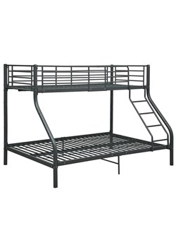 Czarne łóżko piętrowe z metalu 140x200 cm/90x200 cm - Ordi ze sklepu Edinos.pl w kategorii Łóżka i materace - zdjęcie 173806482
