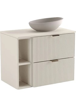 Kaszmirowa szafka pod umywalkę z szufladami i półkami - Oxel 5X ze sklepu Edinos.pl w kategorii Szafki i regały łazienkowe - zdjęcie 173806550