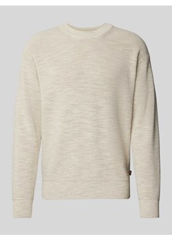 Sweter z dzianiny z prążkowanymi wykończeniami model ‘Atrek’ ze sklepu Peek&Cloppenburg  w kategorii Swetry męskie - zdjęcie 173806742