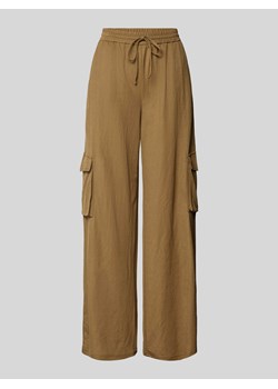 Spodnie cargo z wysokim stanem,szeroką nogawką i elastycznym pasem model ‘TIKKI’ ze sklepu Peek&Cloppenburg  w kategorii Spodnie damskie - zdjęcie 173806882