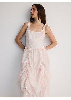 Reserved - Sukienka midi z lyocellem - pastelowy róż ze sklepu Reserved w kategorii Sukienki - zdjęcie 173808854
