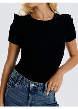 Sinsay - Koszulka z falbanami - czarny ze sklepu Sinsay w kategorii Bluzki damskie - zdjęcie 173811072
