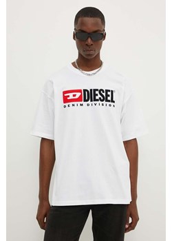 Diesel t-shirt bawełniany T-BOXT-DIV męski kolor biały z aplikacją A14943.0GRAI ze sklepu ANSWEAR.com w kategorii T-shirty męskie - zdjęcie 173811390