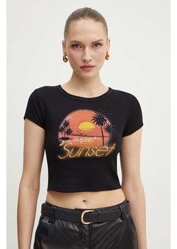 Guess t-shirt SUNSET damski kolor czarny W4YI54 KA0H1 ze sklepu ANSWEAR.com w kategorii Bluzki damskie - zdjęcie 173811882