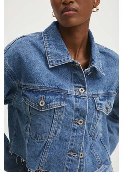 Answear Lab kurtka jeansowa damska kolor niebieski przejściowa oversize ze sklepu ANSWEAR.com w kategorii Kurtki damskie - zdjęcie 173812041