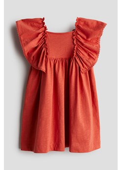 H & M - Dżersejowa sukienka z motylkowym rękawem - Pomarańczowy ze sklepu H&M w kategorii Sukienki dziewczęce - zdjęcie 173812100