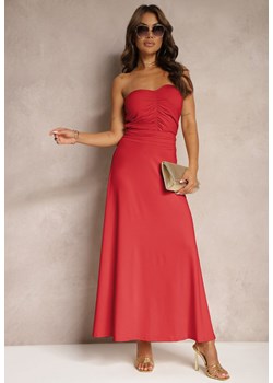 Czerwona Rozkloszowana Spódnica High Waist z Marszczeniem w Pasie Nolisea ze sklepu Renee odzież w kategorii Spódnice - zdjęcie 173813274