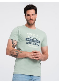 Męski bawełniany t-shirt z nadrukiem San Francisco – popielaty V4 OM-TSPT-0120 ze sklepu ombre w kategorii T-shirty męskie - zdjęcie 173814353