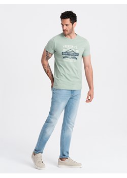 Męski bawełniany t-shirt z nadrukiem San Francisco – popielaty V4 OM-TSPT-0120 ze sklepu ombre w kategorii T-shirty męskie - zdjęcie 173814354