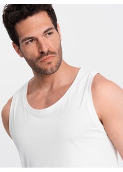Męska bawełniana koszulka tank top BASIC – biała V1 OM-TSBT-0192 ze sklepu ombre w kategorii T-shirty męskie - zdjęcie 173814422